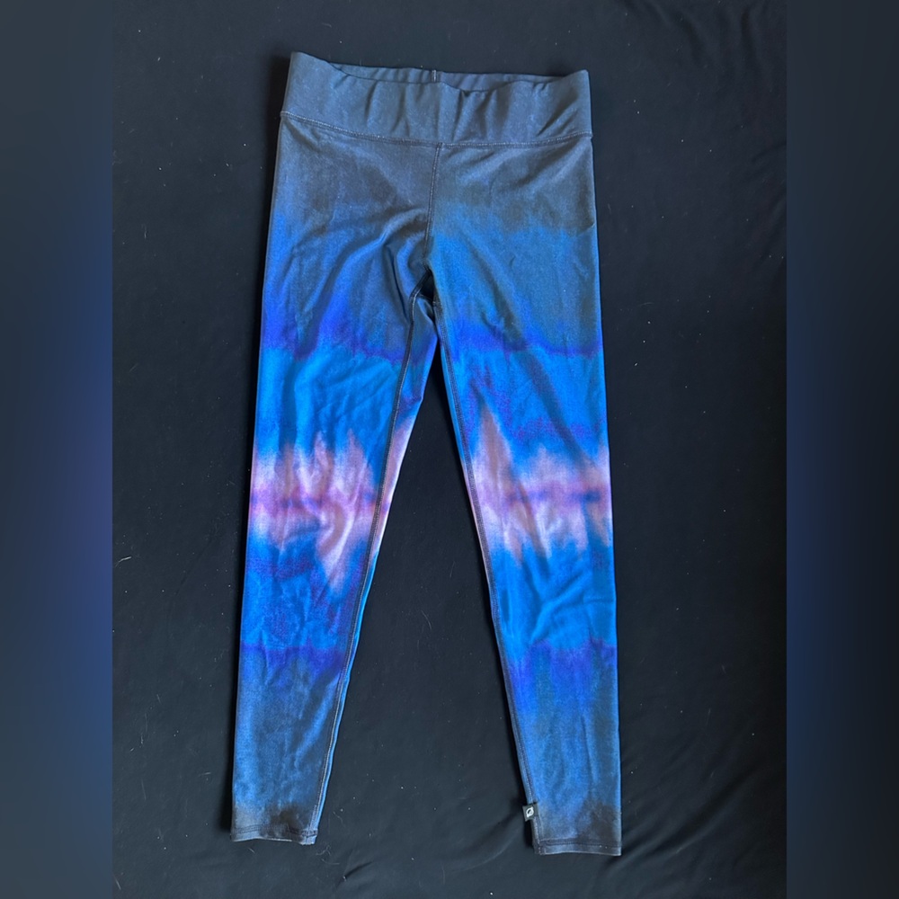 Terez Blue & Purple Tie-Dye women Leggings made in USA